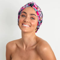 LOUVELLE WEAR DAHLIA SHOWER CAP IN POOLSIDE PEONY Peony Parcel