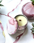 Scented Candle Marble Pattern Peony Parcel