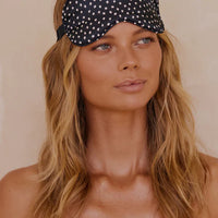 EYE MASK IN FRENCH NAVY POLKA DOT Peony Parcel