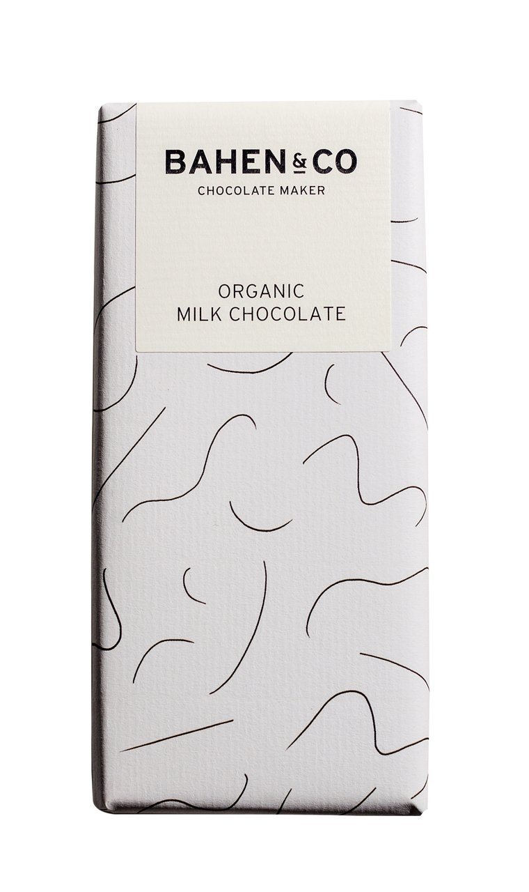 BAHEN & CO ORGANIC MILK CHOCOLATE BLOCK 75g Peony Parcel